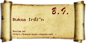 Buksa Irén névjegykártya